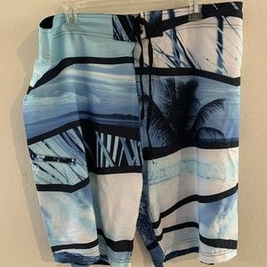 Voodoo Stretch Water Repellent Technology Mens Shorts Size 38 Blue Tropical